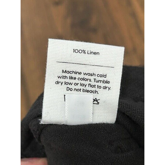 Mate The Label Linen Jumpsuit Long Sleeves Button Front Pockets Black Small NEW - Picture 7 of 9